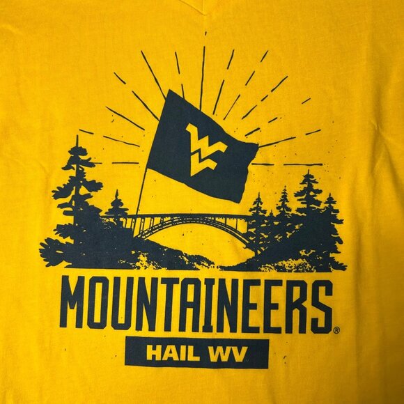 West Virginia Mountaineers Tee Womens S Yellow V Neck T Shirt‎ Short Sleeve NEW - Picture 4 of 8